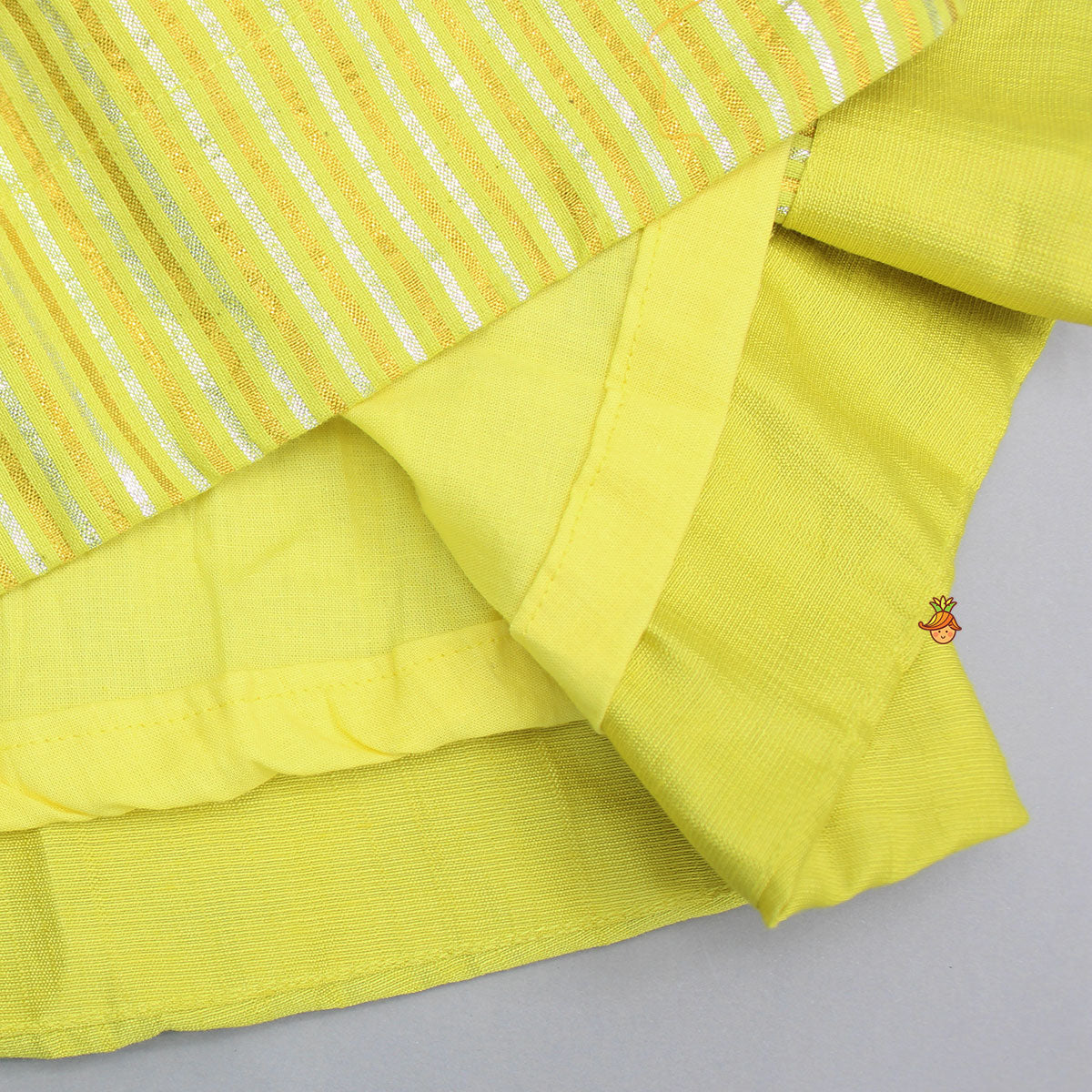 Yellow Kurti With Gota Lace Detailing And Pant With Matching Dupatta