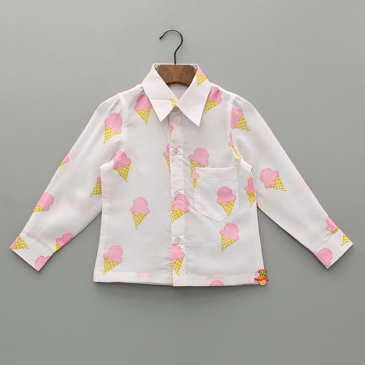 Ice Cream Printed White Shirt