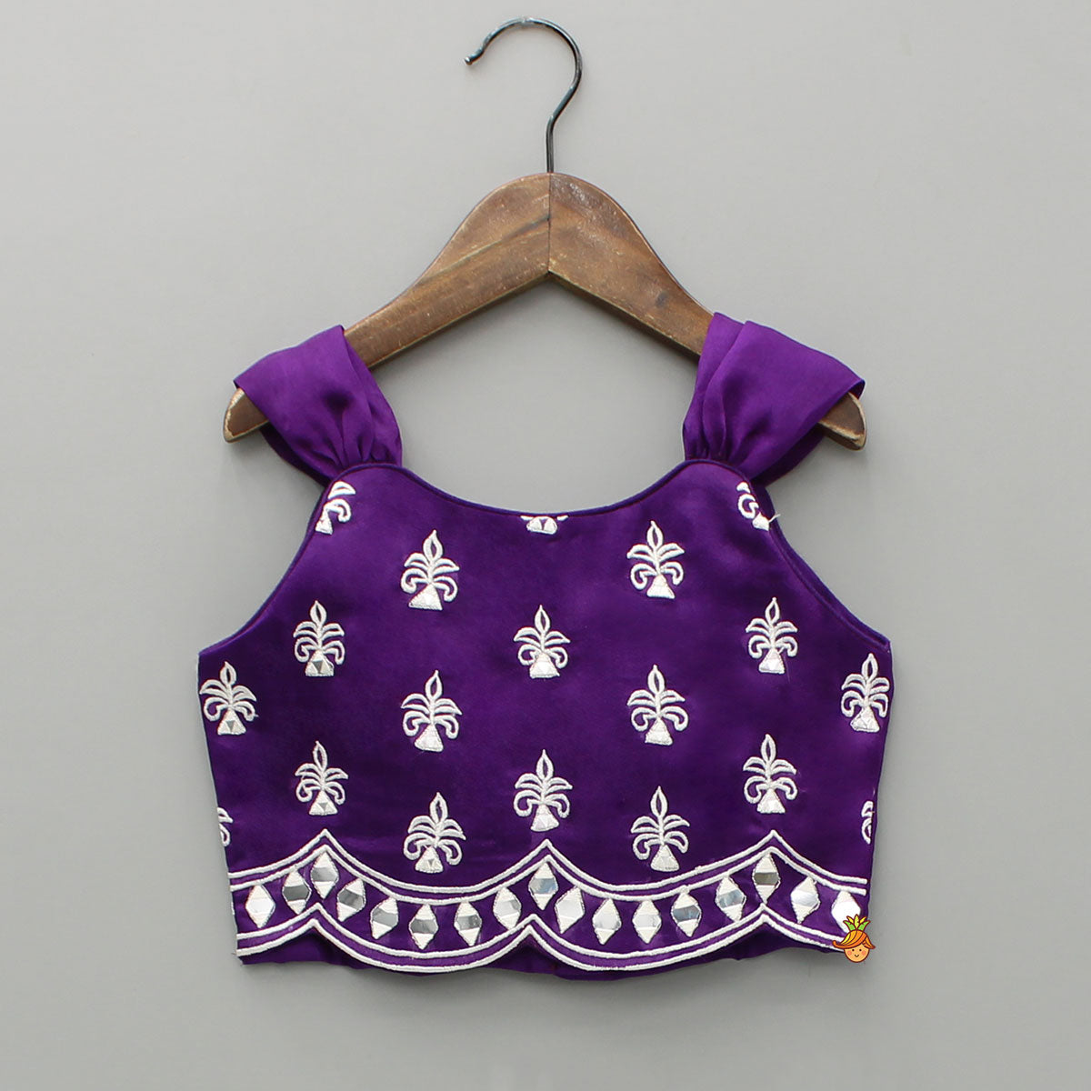 Purple Embroidered Top And Lehenga