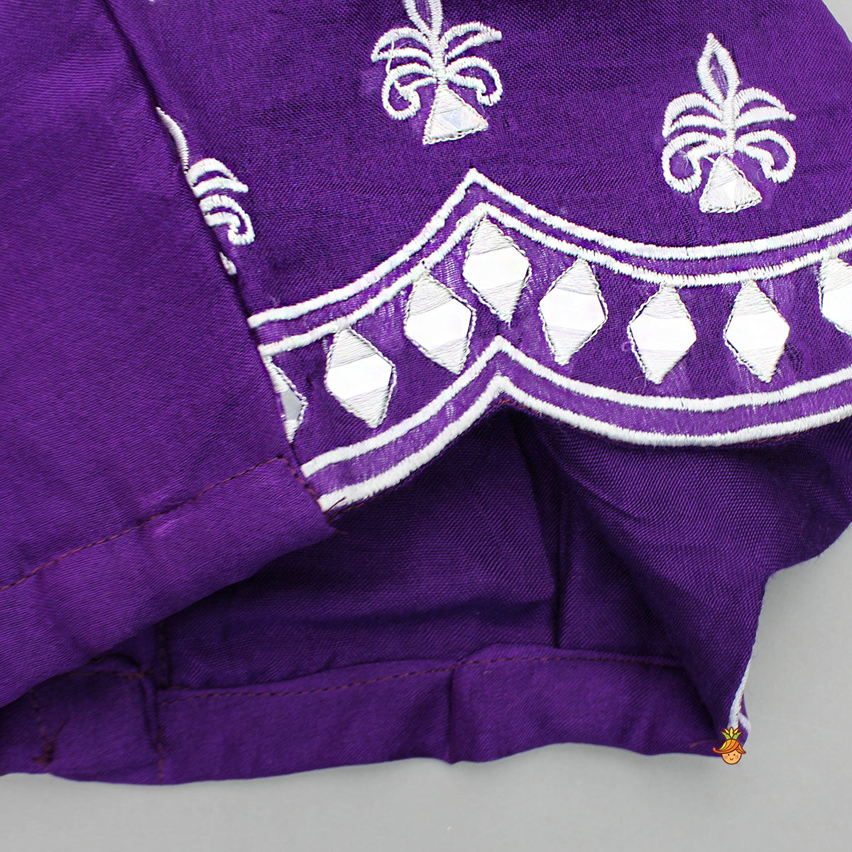 Purple Embroidered Top And Lehenga
