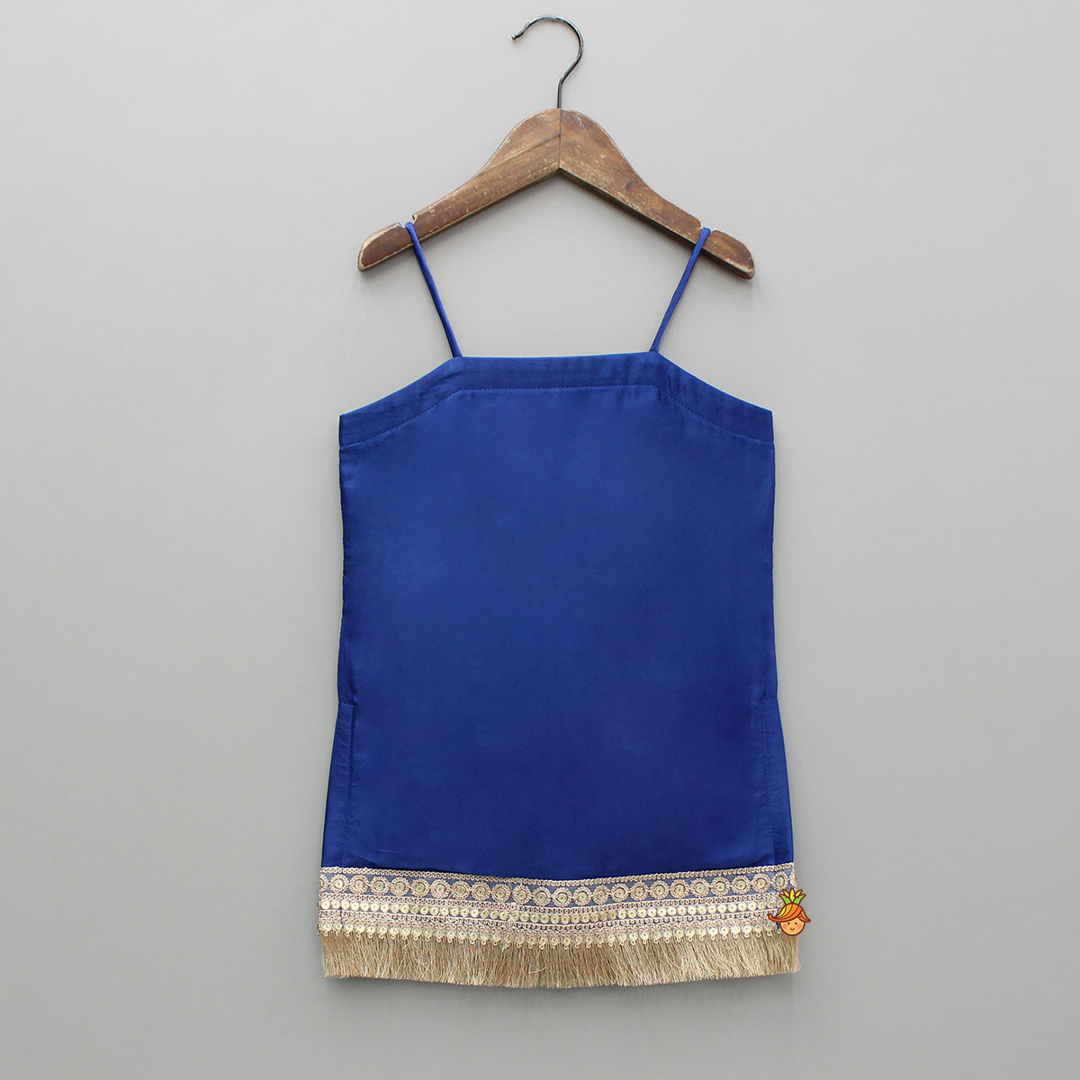 Blue Strappy Top And Sharara With Dupatta