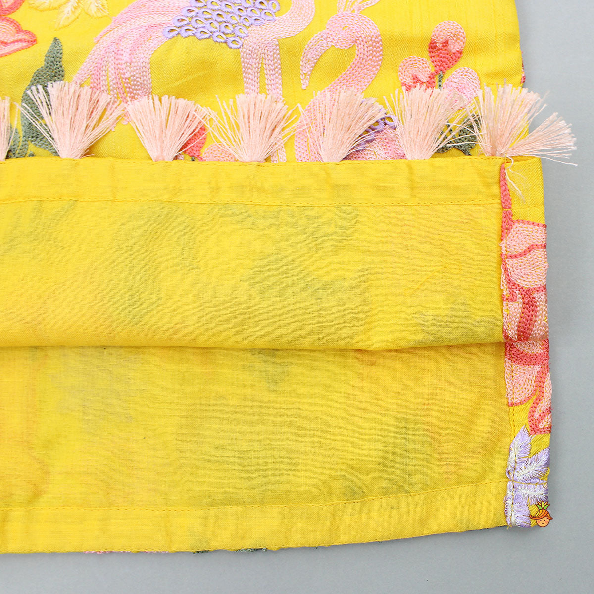 Yellow Embroidered Strappy Kurti And Flared Palazzo With Dupatta