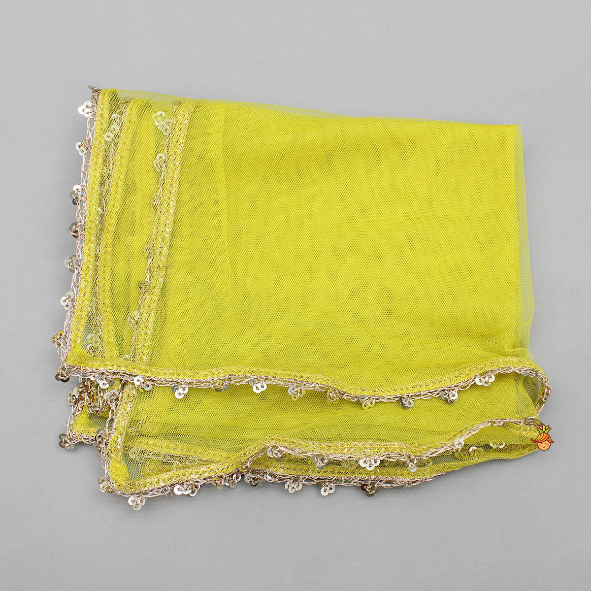Faux Mirror Work Top And Palazzo With Dupatta