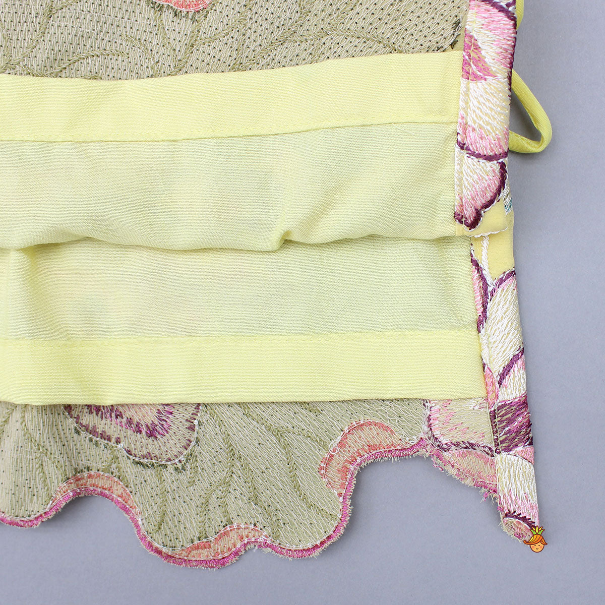 Yellow Floral Embroidered Kurti And Sharara
