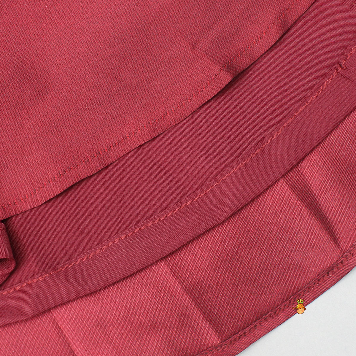 Maroon Embroidered Kurti And Tulip Dhoti