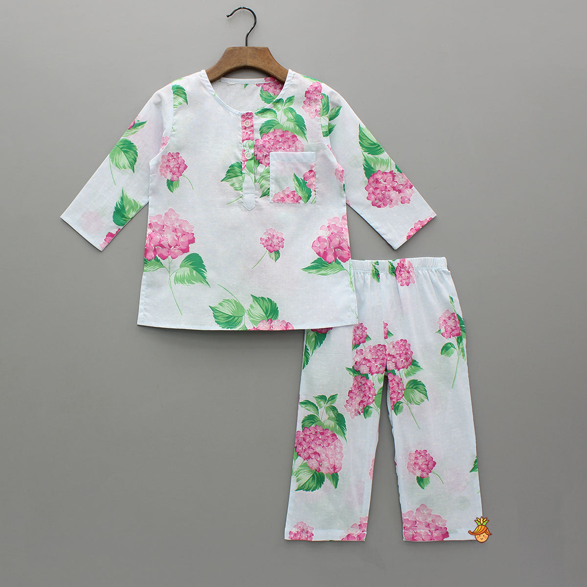 Floral Printed Top And Pyjama