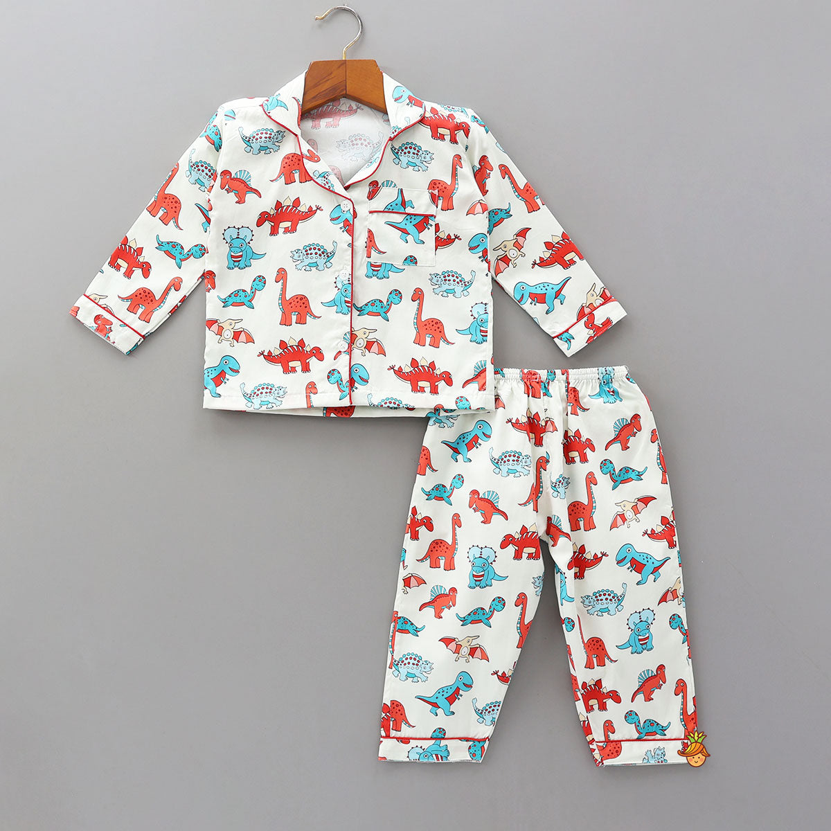 Multicolour Dinosaur Printed Sleepwear