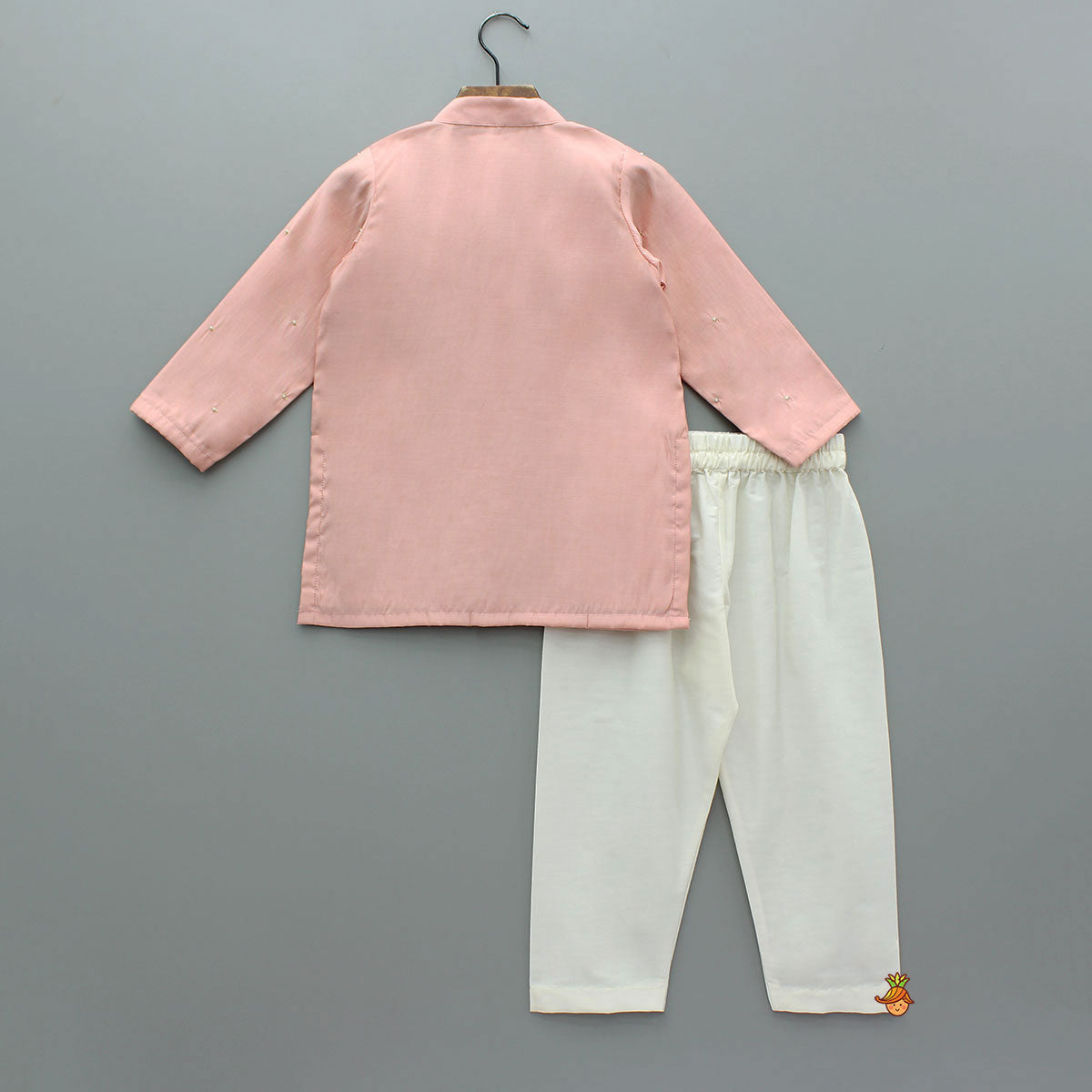 Peach Embroidered Kurta And Pyjama