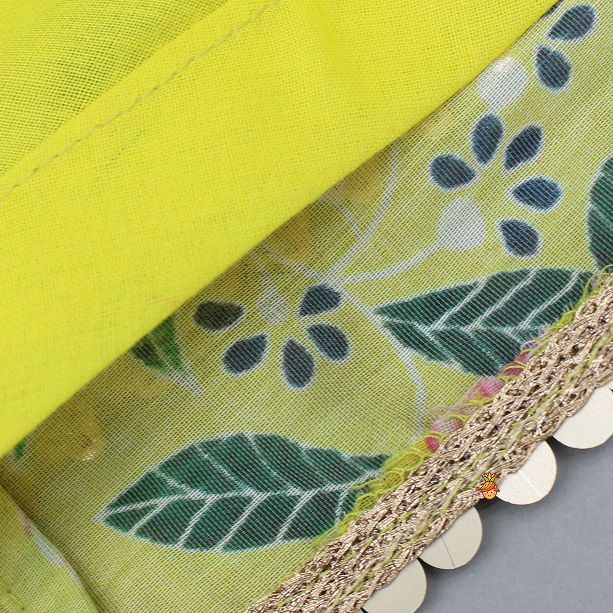 Green Multicolour Floral Printed Top And Lehenga