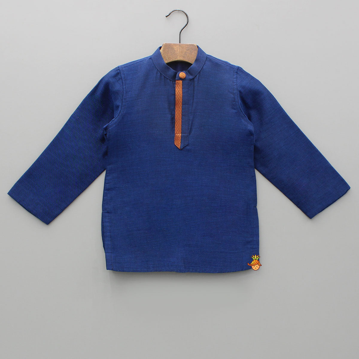 Blue Kurta And Beige Dhoti