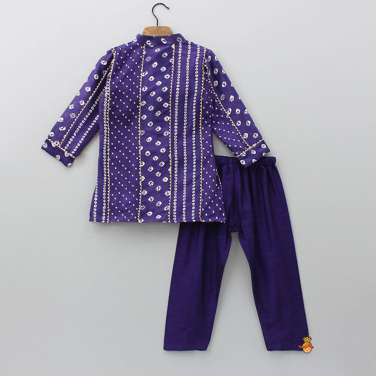 Bandhani Printed Purple Kurta And Pyjama