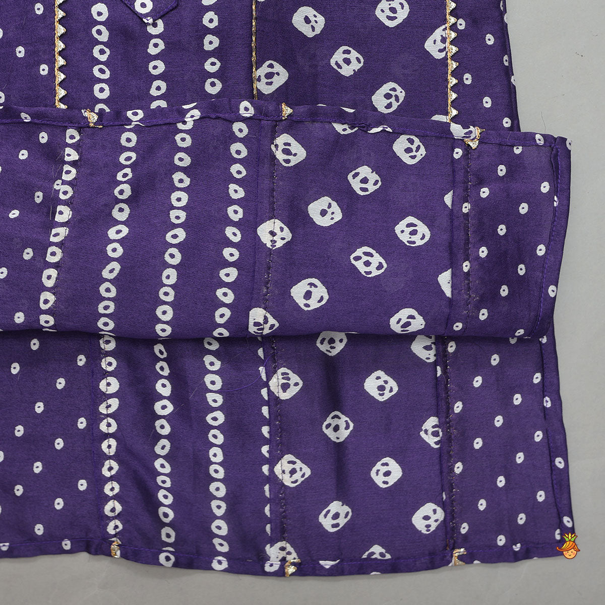Bandhani Printed Purple Kurta And Pyjama