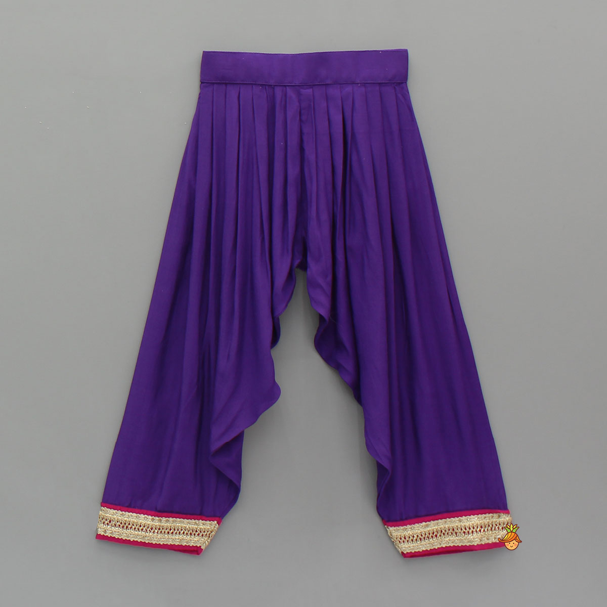 Purple Embellished Kurti And Salwar With Dupatta