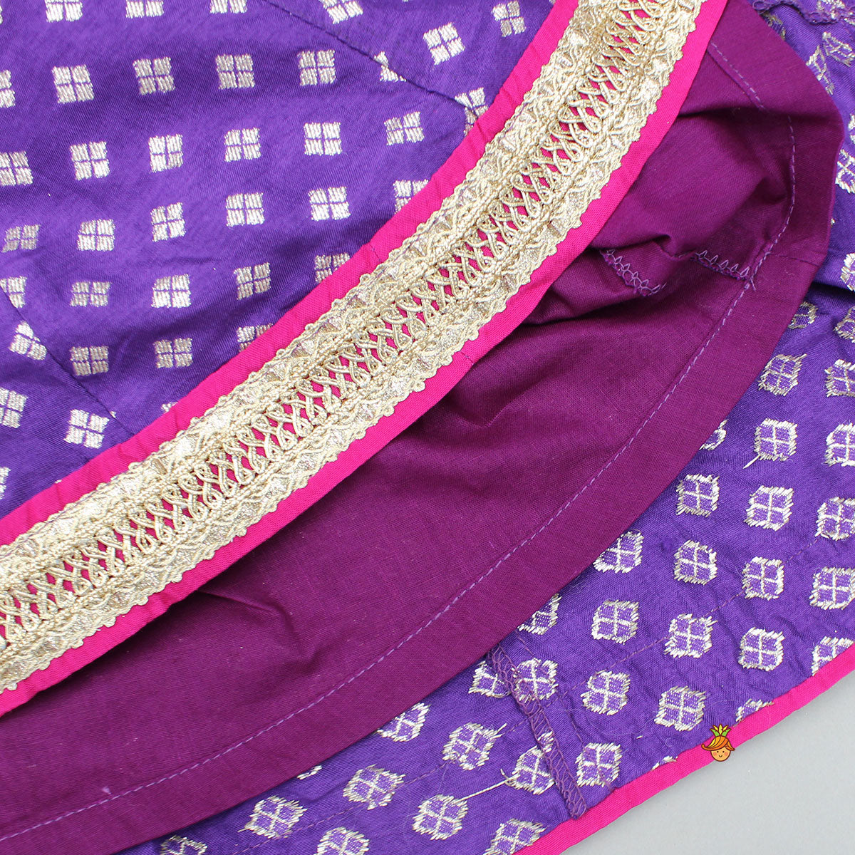 Purple Embellished Kurti And Salwar With Dupatta