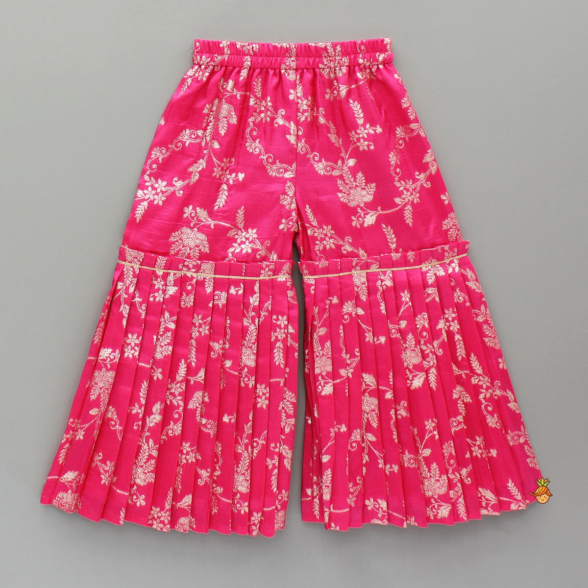 Pink Brocade Embellished Kurti And Sharara
