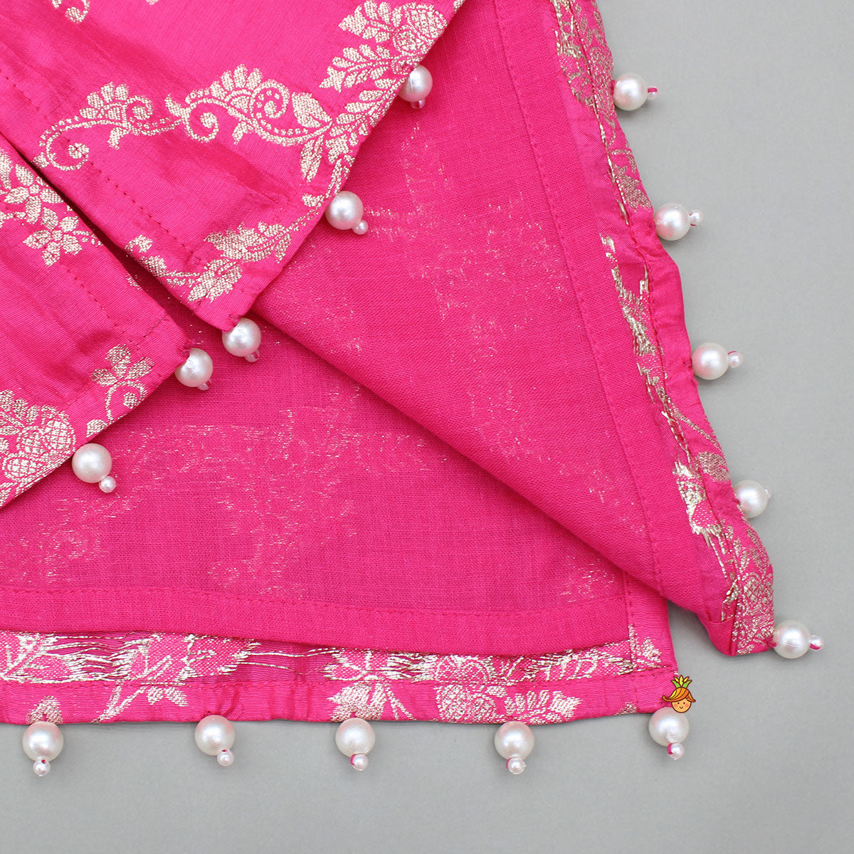 Pink Brocade Embellished Kurti And Sharara