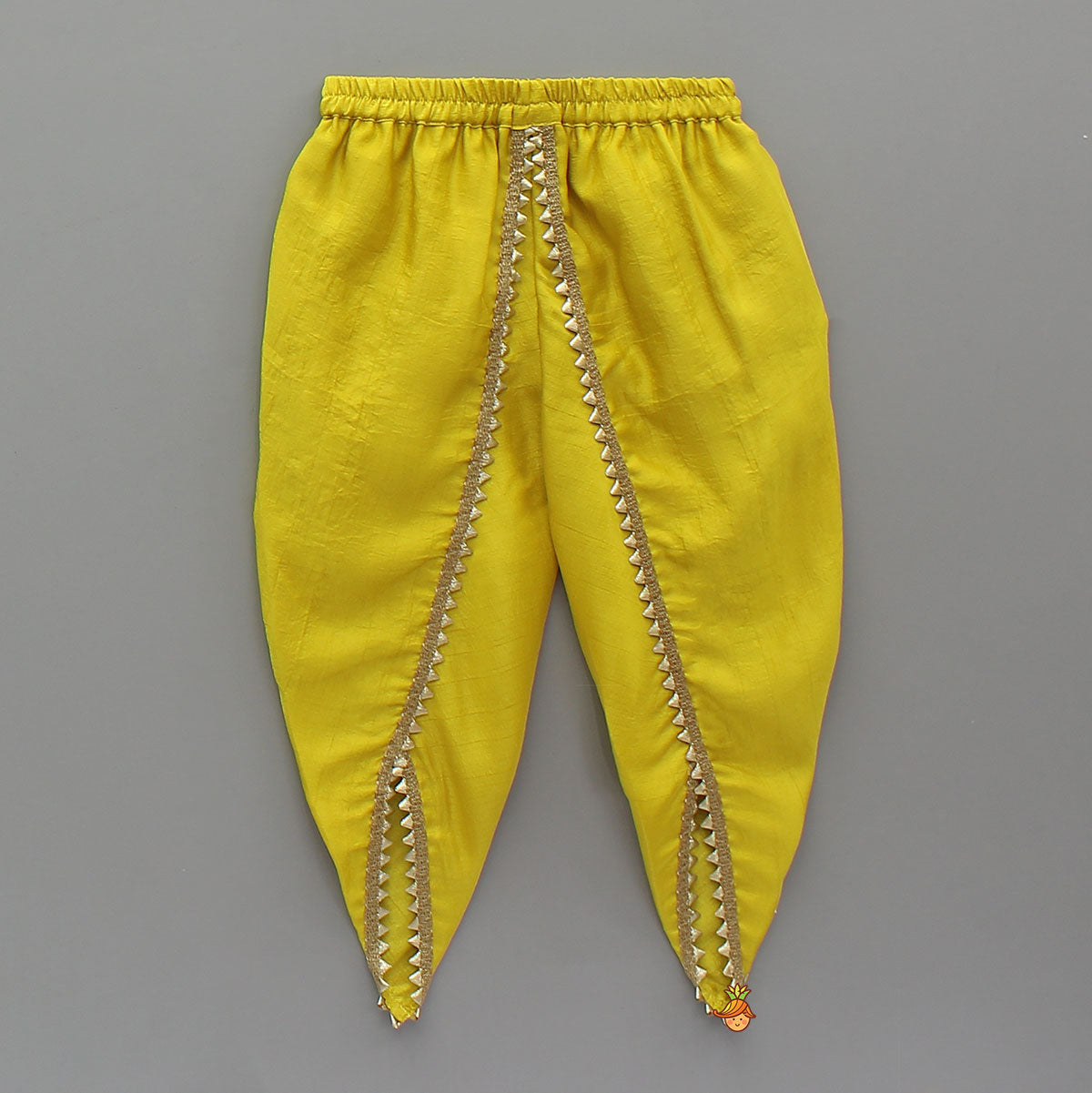 Pink Embroidered Angarkha Style Kurti And Tulip Dhoti