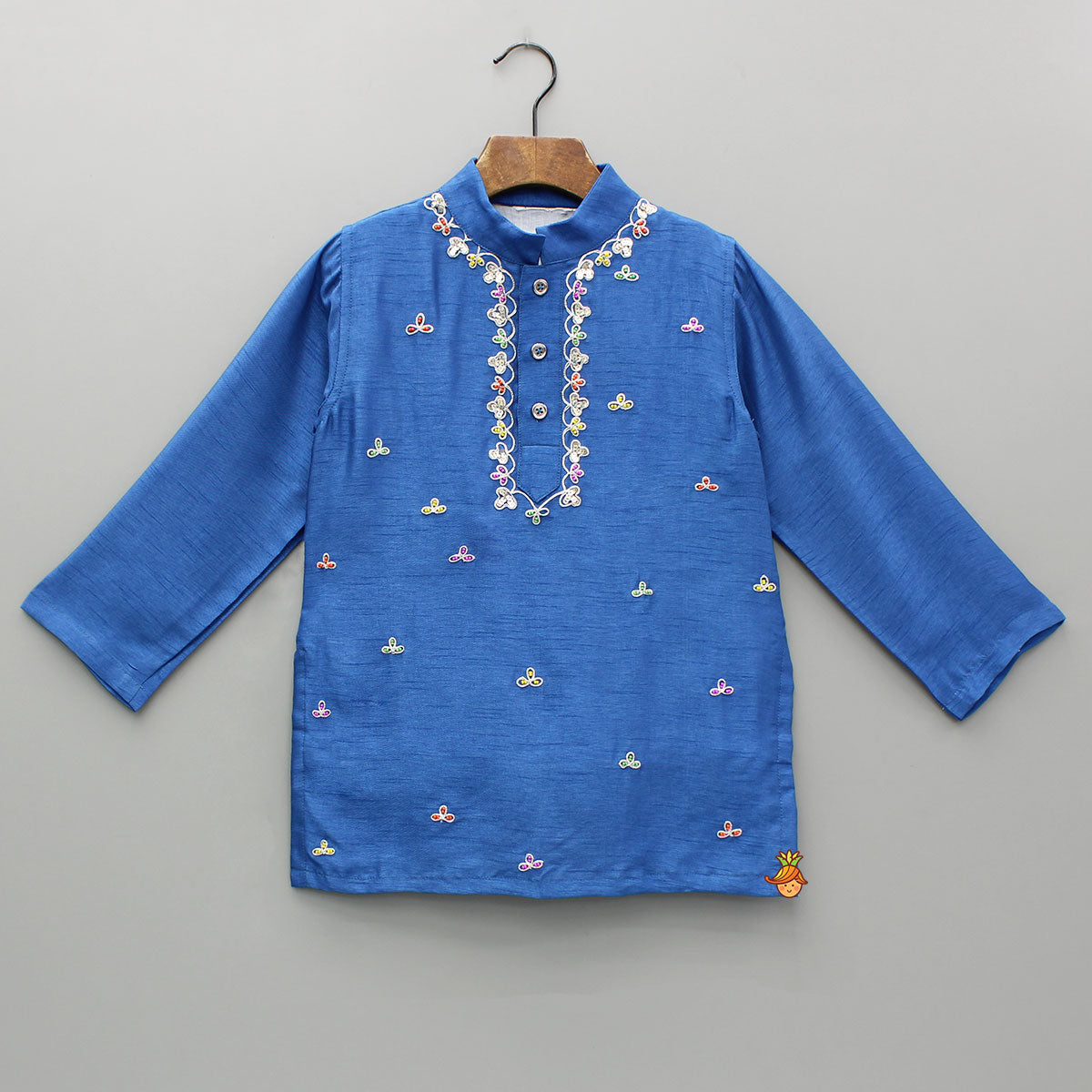 Blue Embroidered Kurta And Pyjama