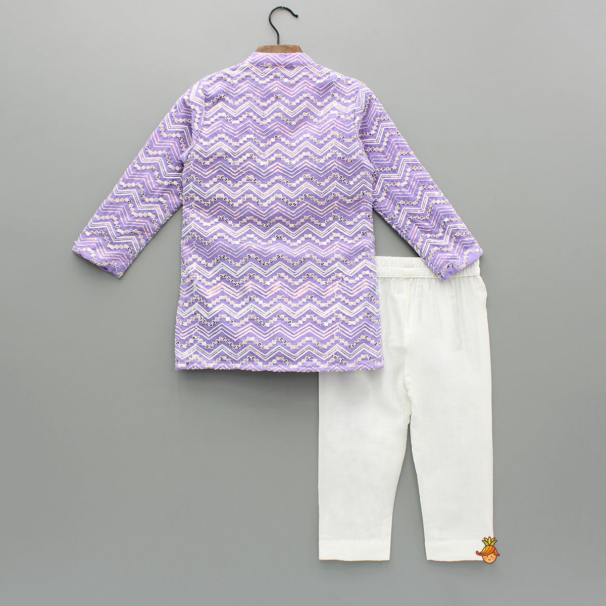 Purple Embroidered Kurta And Pyjama