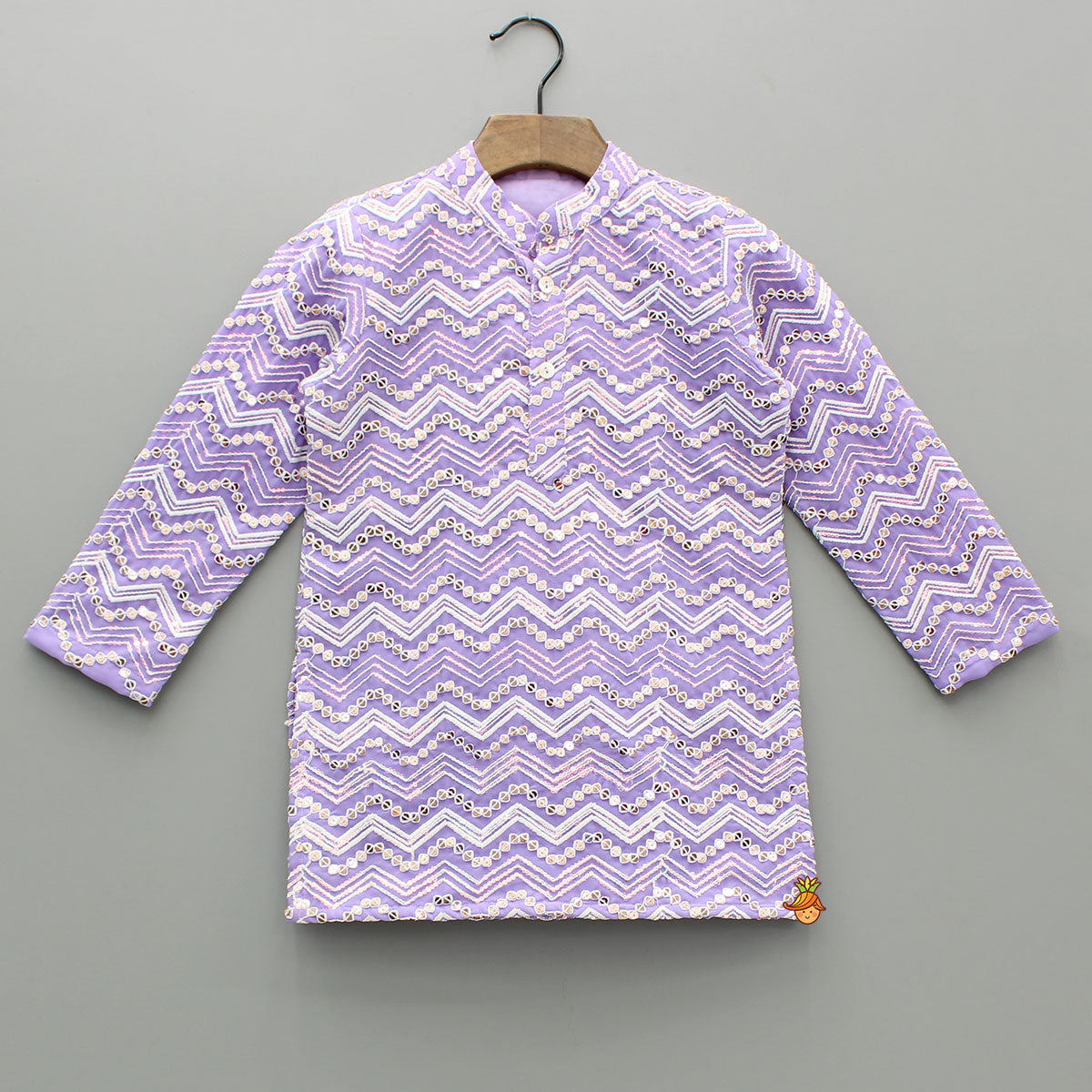 Purple Embroidered Kurta And Pyjama