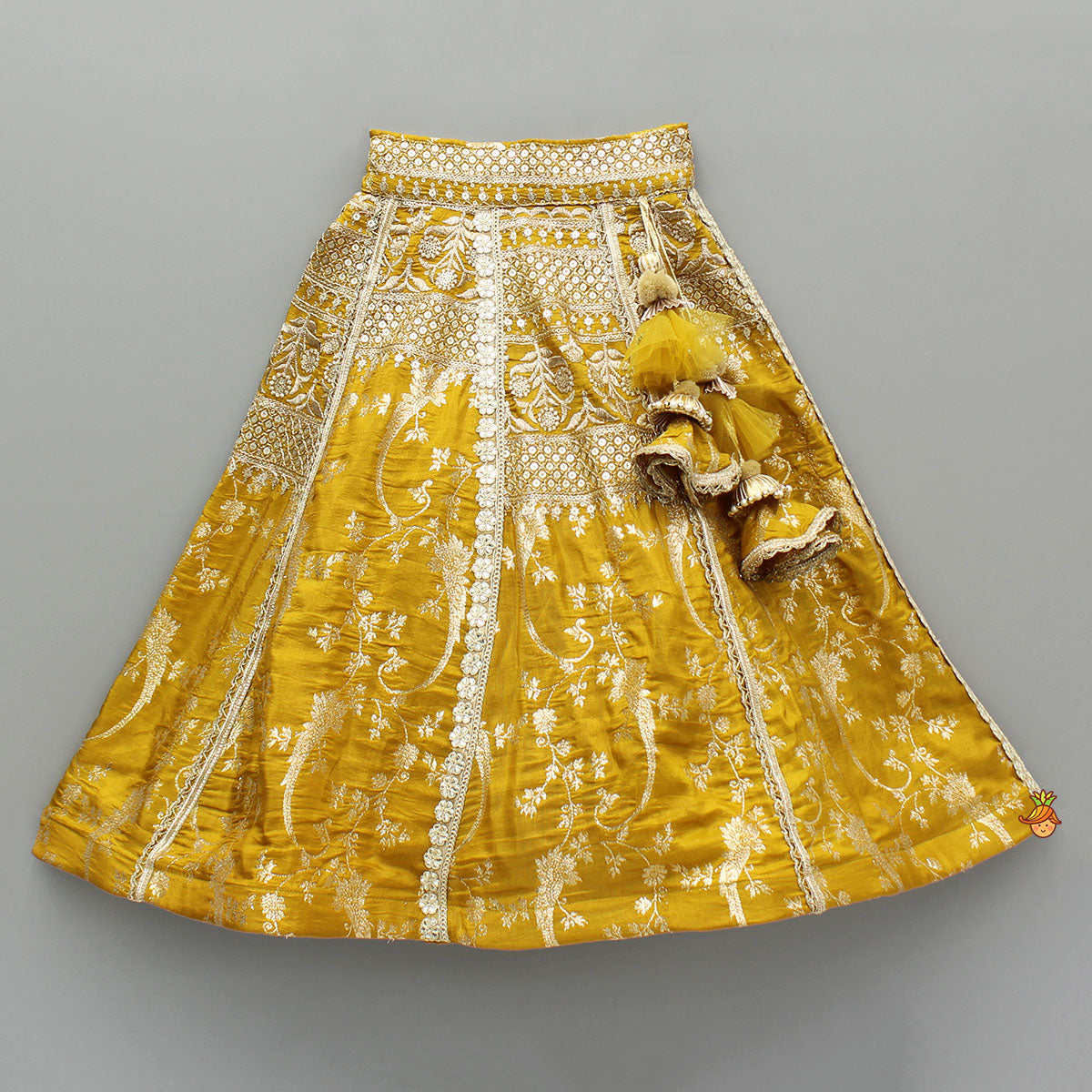 Mustard Embroidered Embellished Lehanga