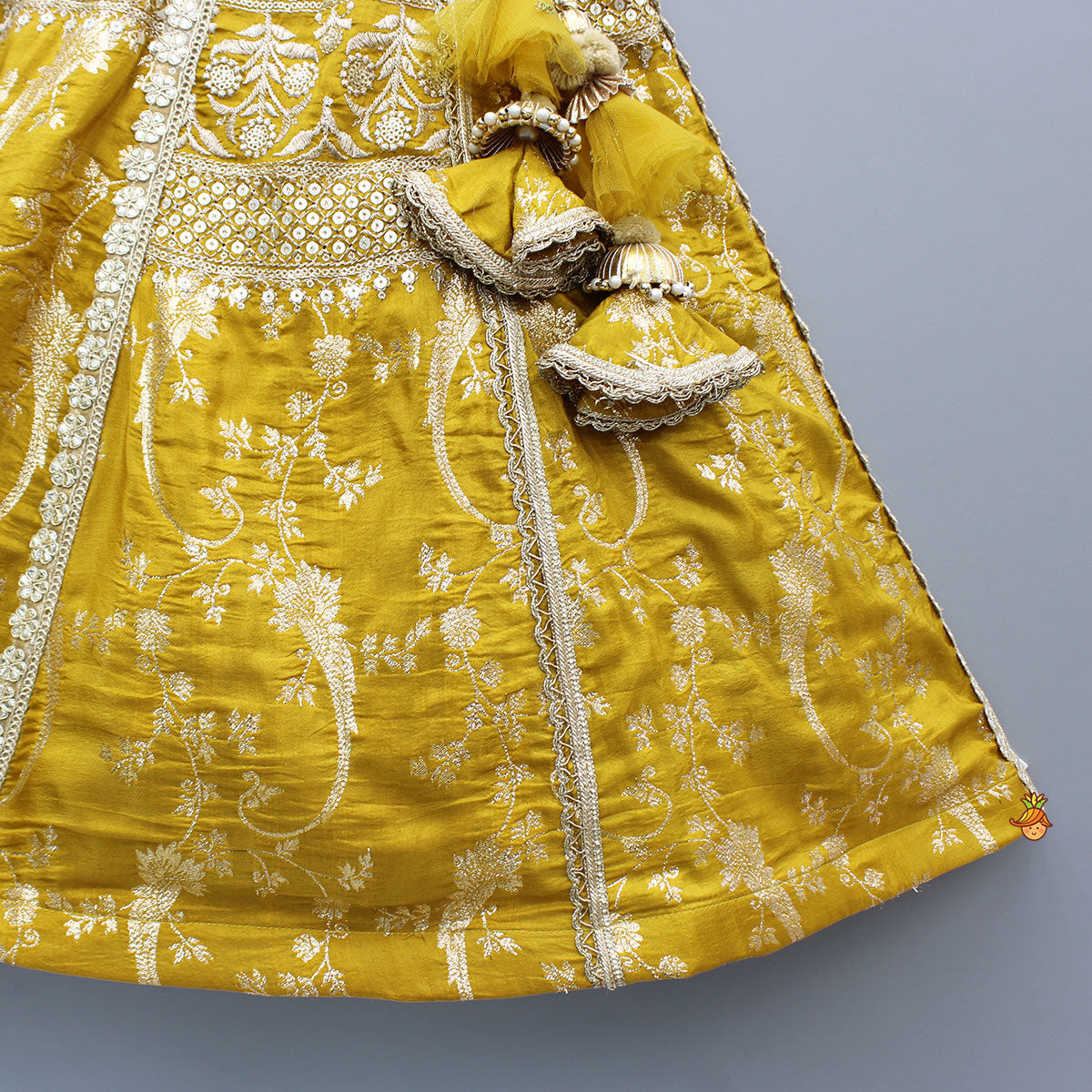 Mustard Embroidered Embellished Lehanga