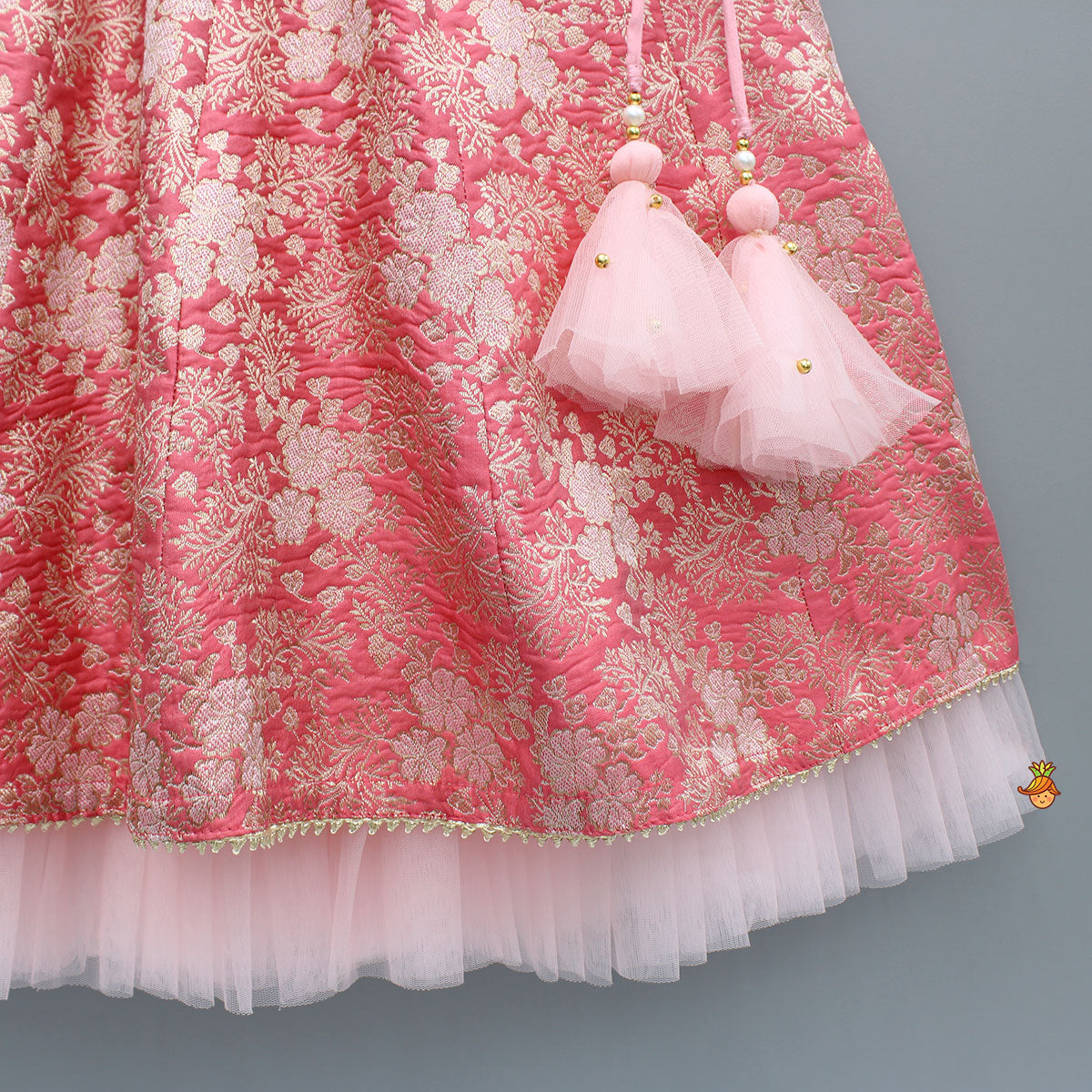 Elegant Banarsi Peach Lehenga