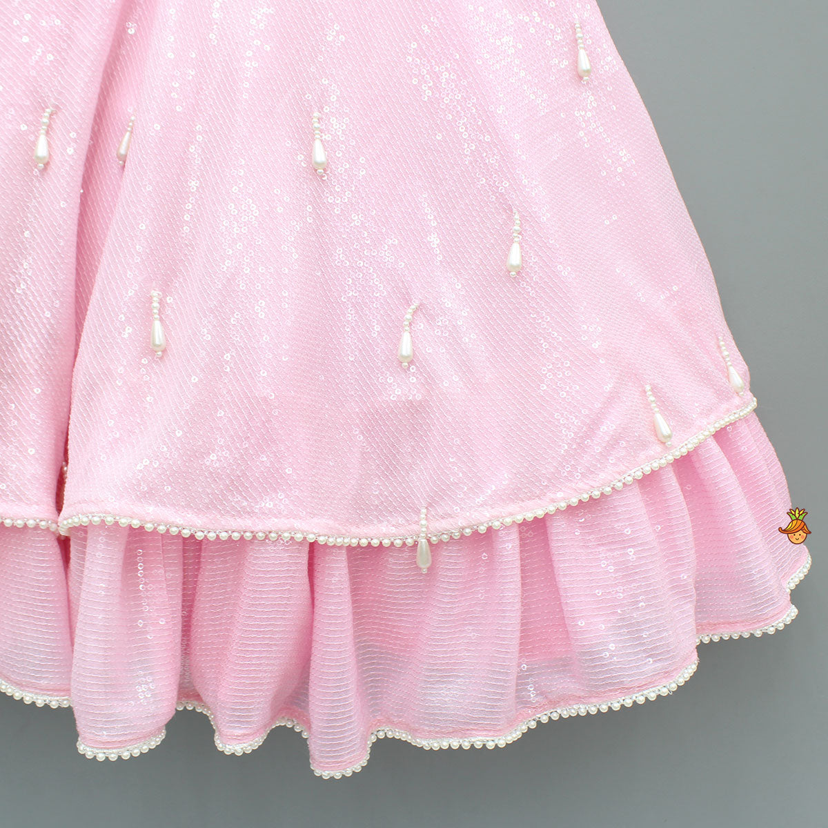 Pink Embellished Layered Lehenga