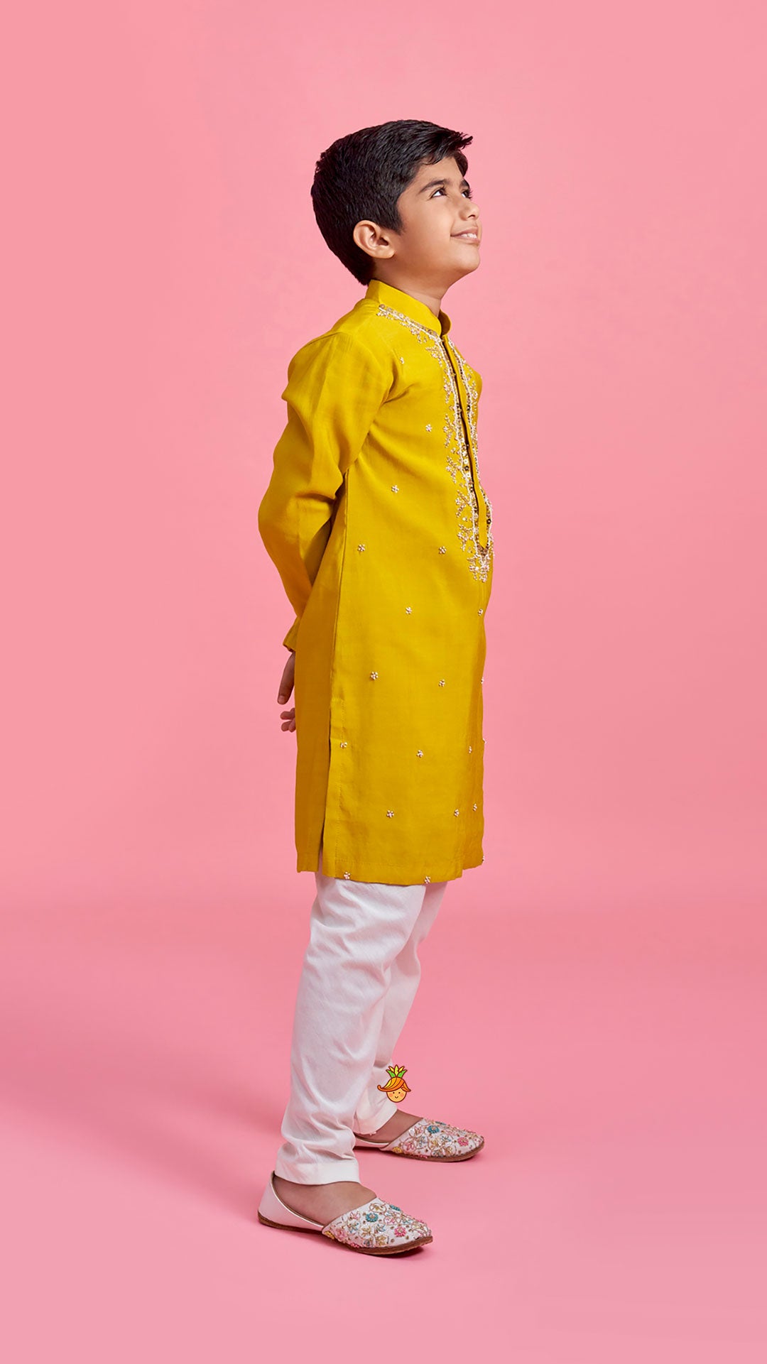 Mustard Embroidered Kurta and Churidar