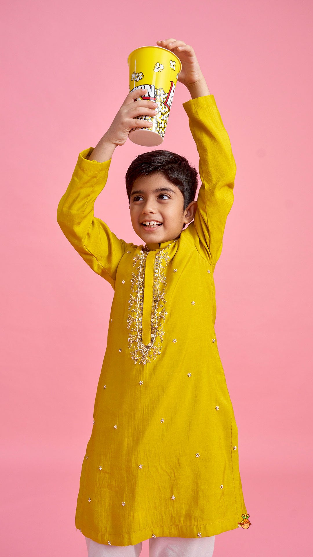 Mustard Embroidered Kurta and Churidar