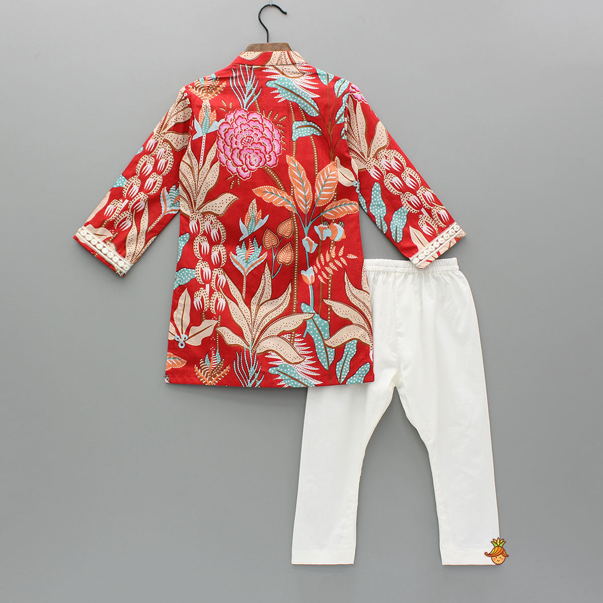 Red Printed Kurta And Pyjama