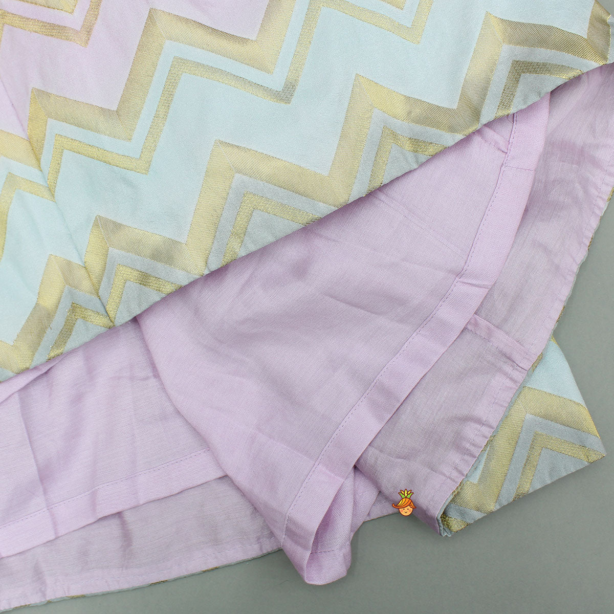 Lavender Embroidered Tie up Strap Top And Lehenga With Dupatta