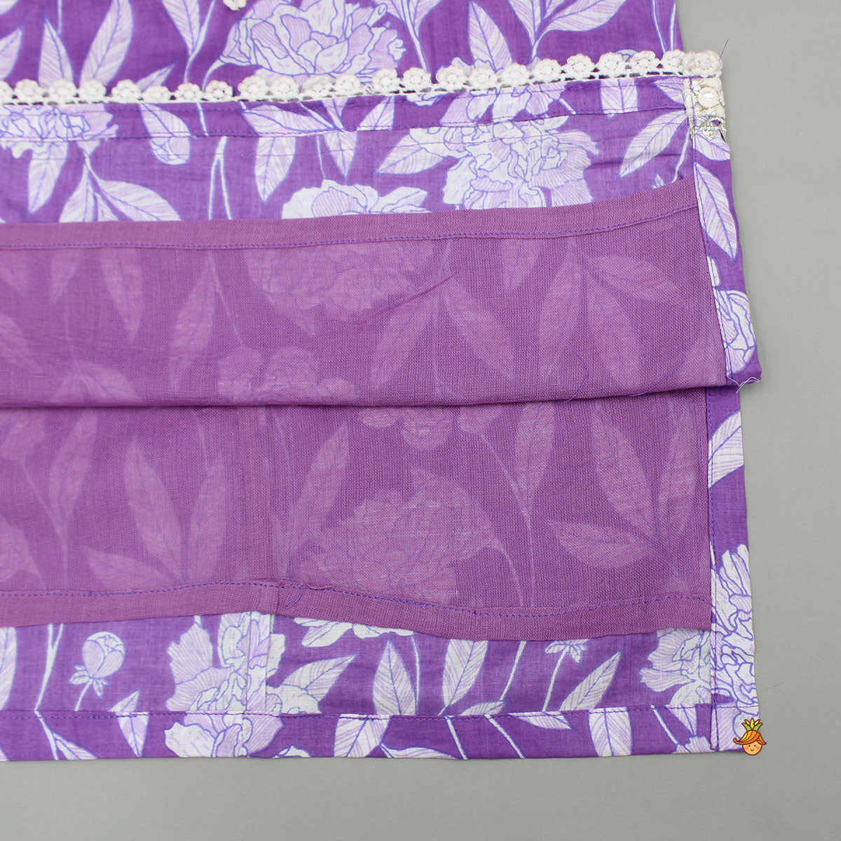 Purple Printed Kurti And Palazzo With Dupatta