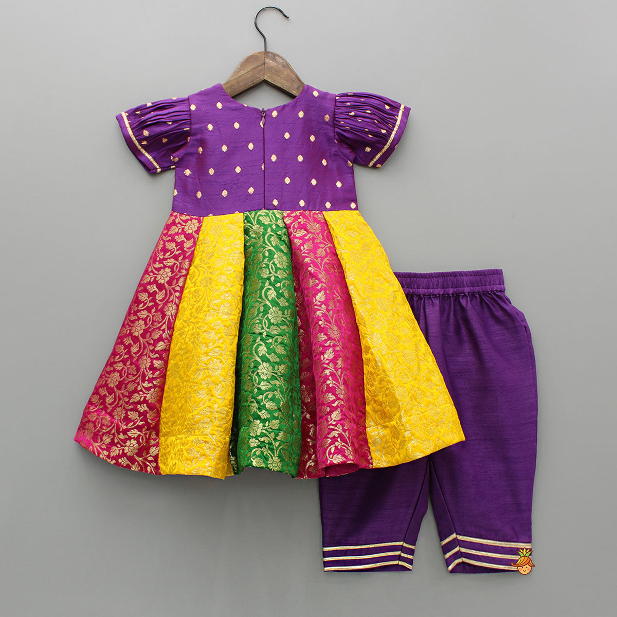 Multicolour Anarkali Kurti With Pant And Dupatta