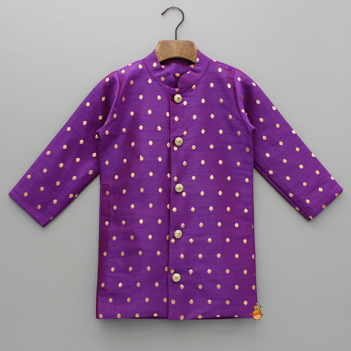 Purple Kurta With Zari Work And Pant