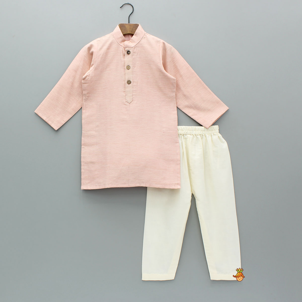 Pink Chanderi Kurta With Stylish Embroidered Jacket And Pyjama