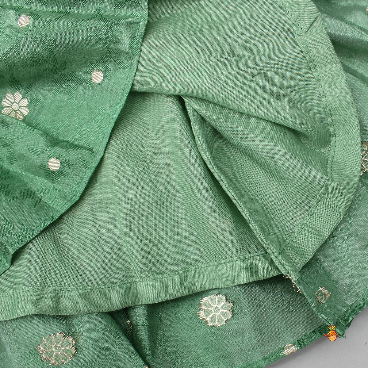 Halter Neck Embroidered Green Kurti