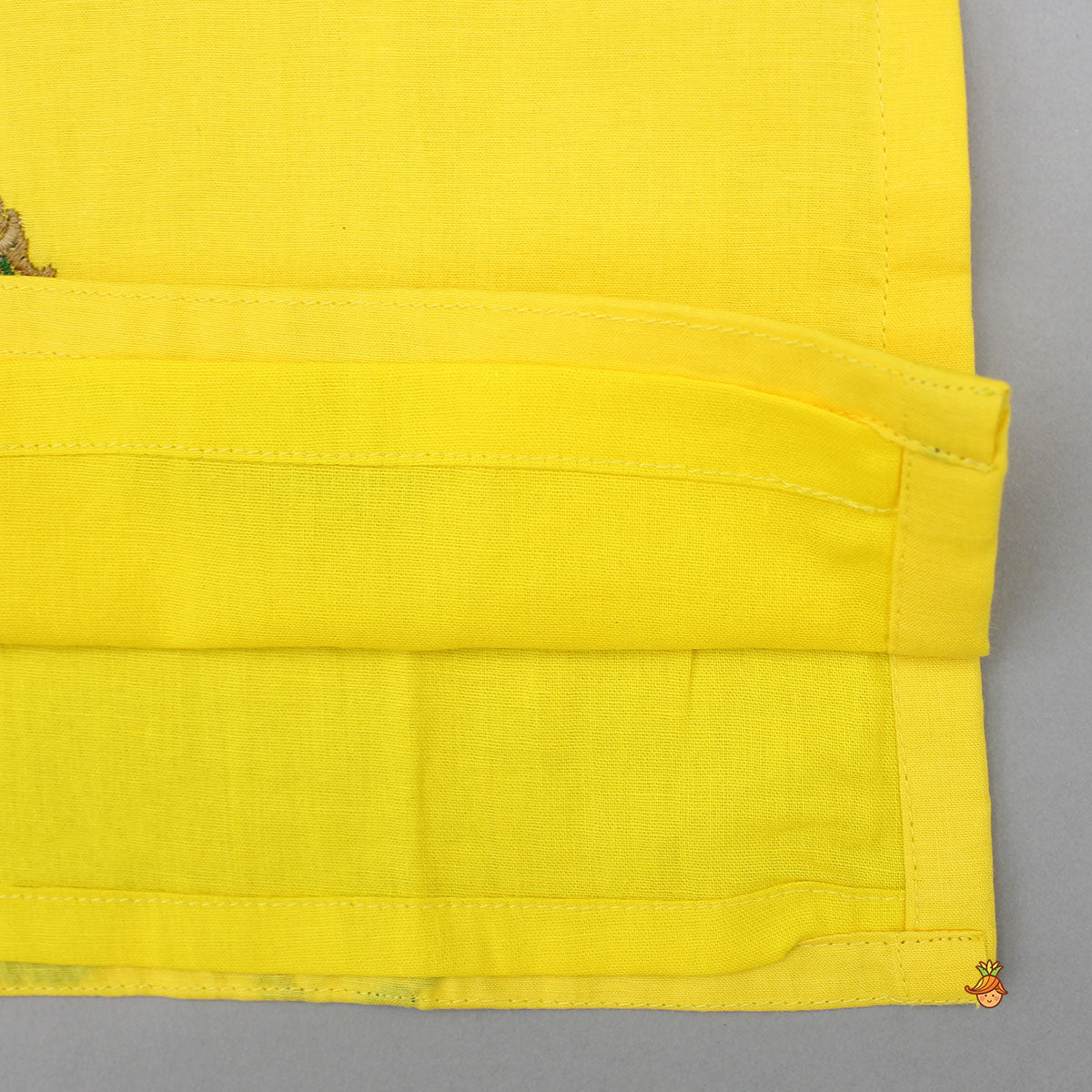 Yellow Embroidered Kurta And Dhoti Style Pant With Head Band