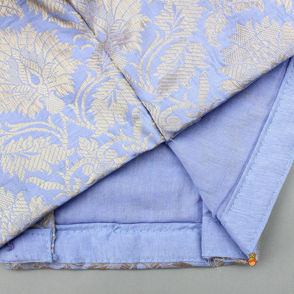 Lavender Embroidered Brocade Top And Lehenga With Dupatta