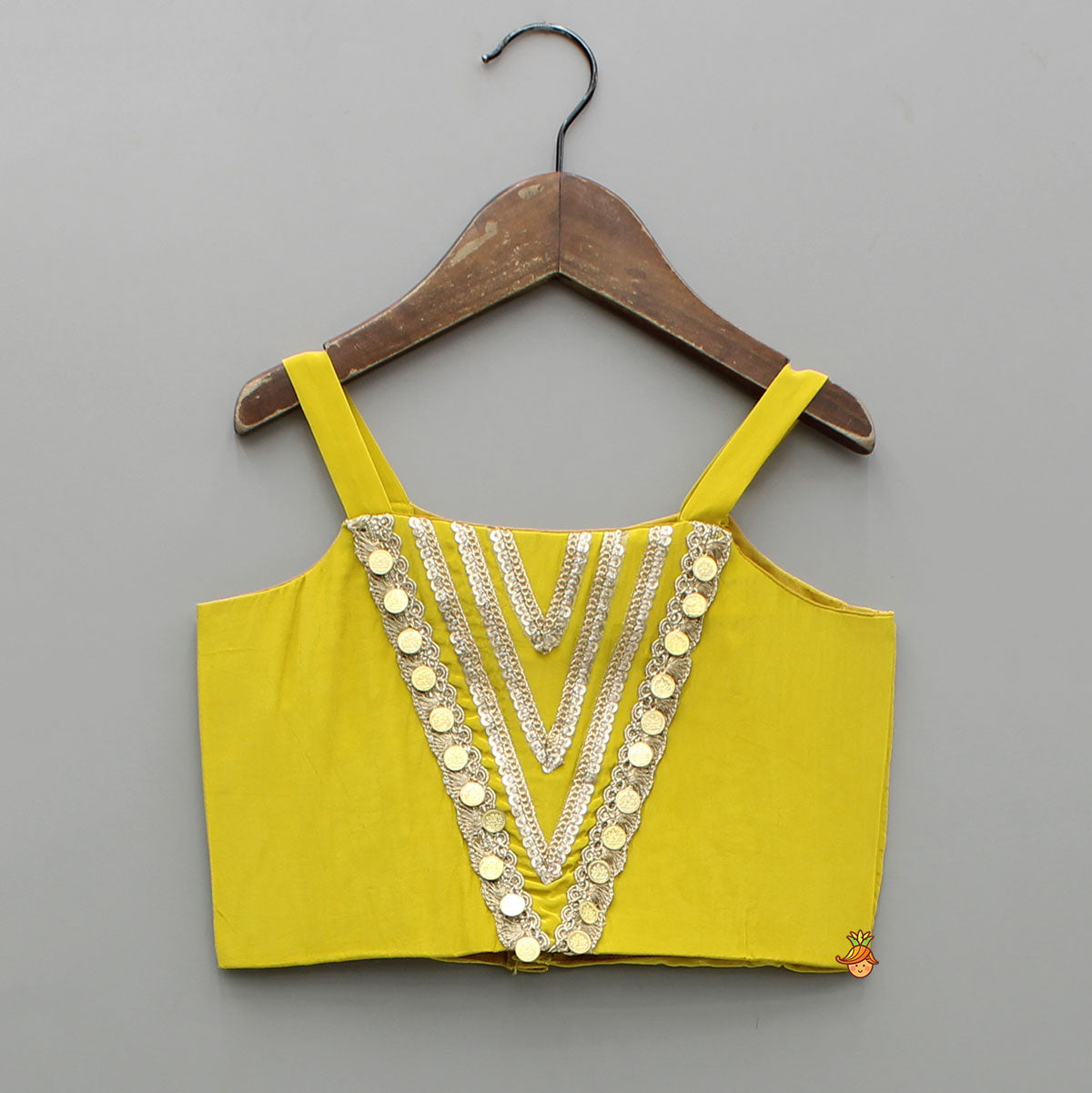 Embroidered And Embellished Strappy Top With Printed Cape And Palazzo