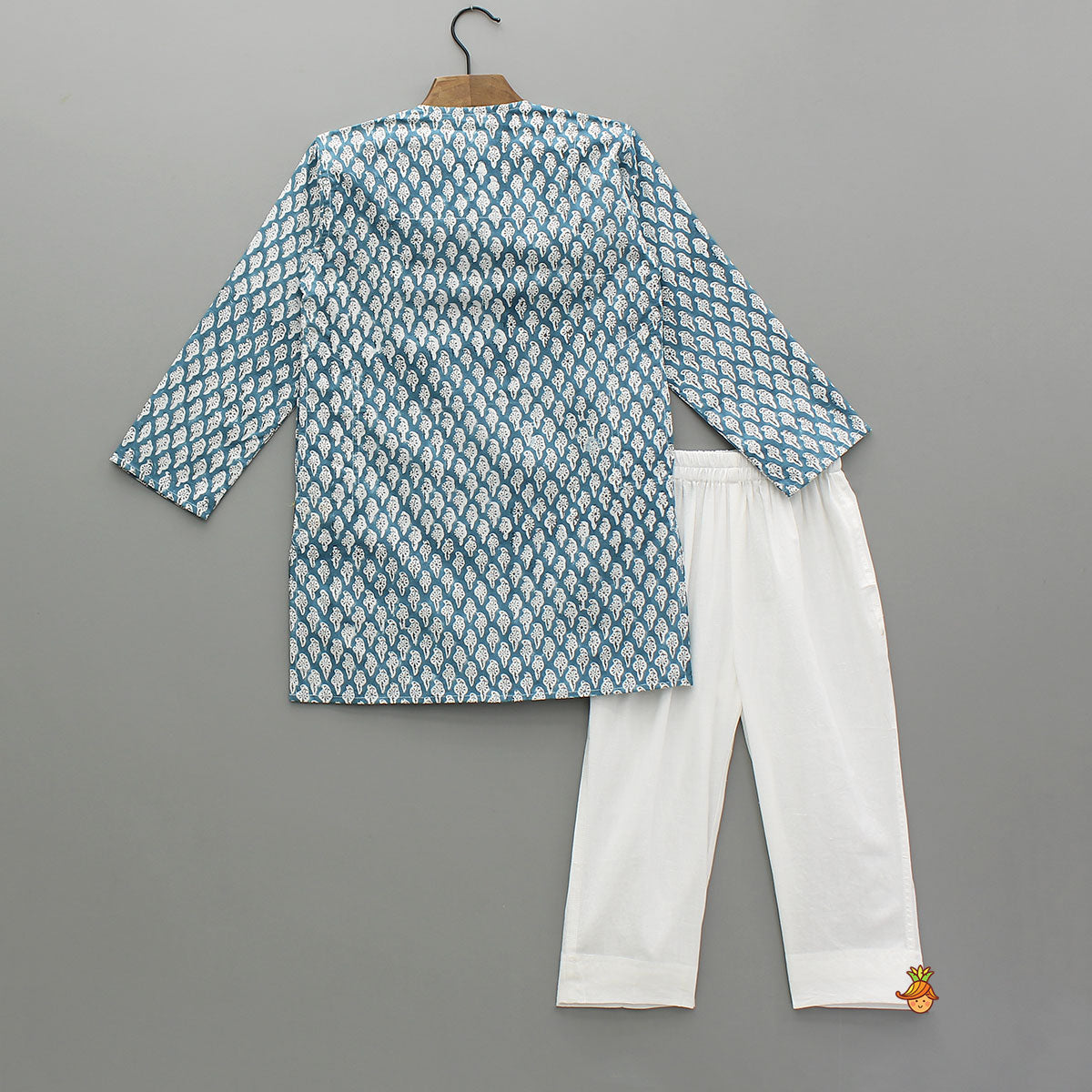 Blue Hand Block Printed Kurta And Pyjama