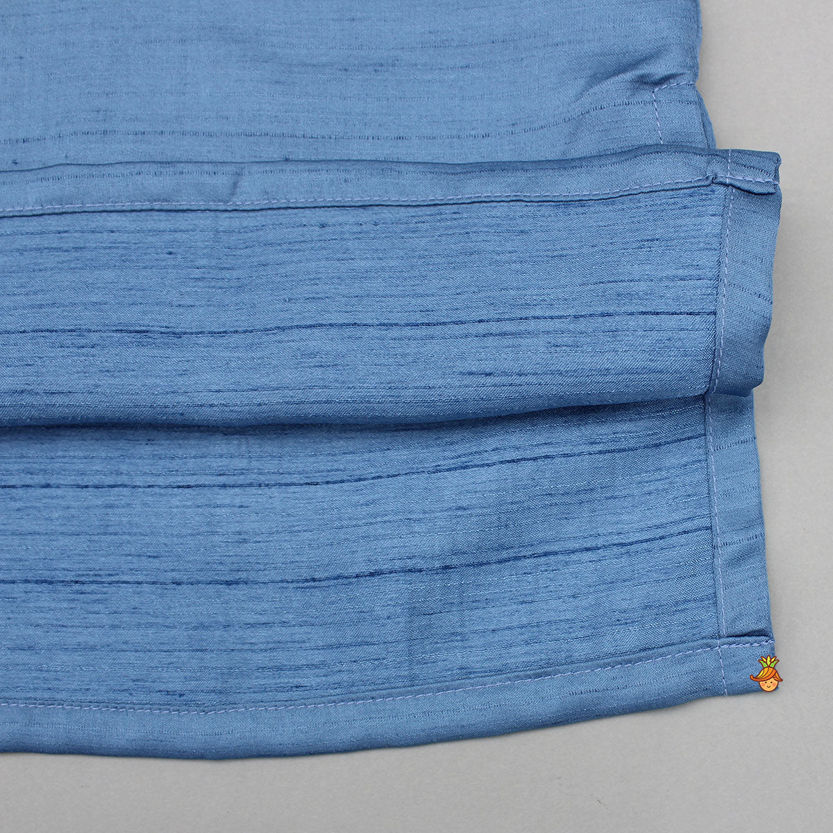 Blue Kurta With Embroidered Jacket And Pyjama