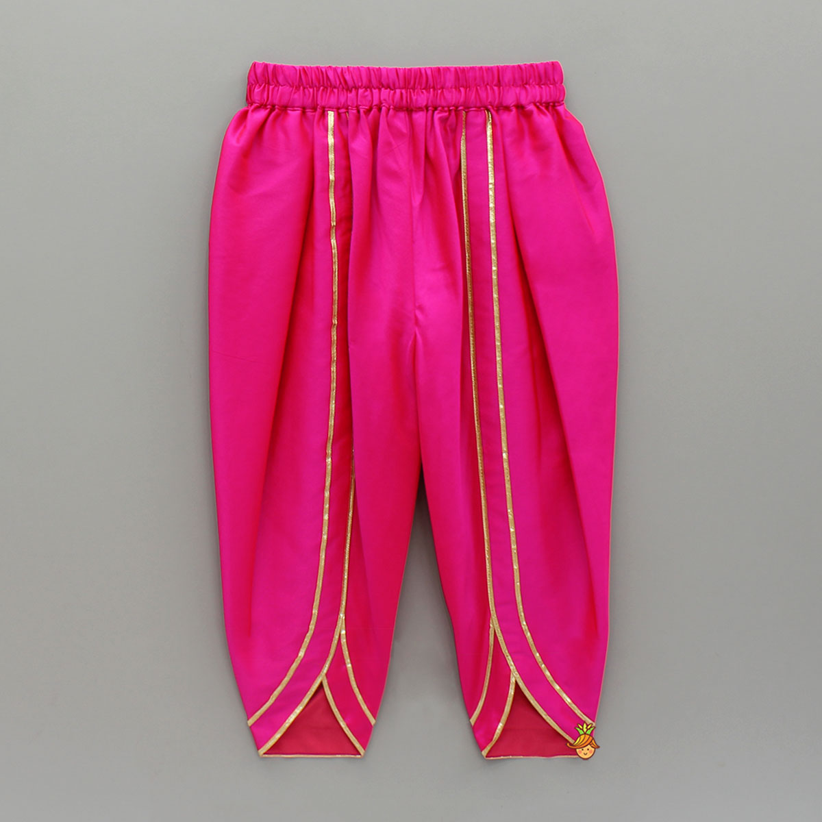 Pink Embroidered Kurti With Attached Jacket And Tulip Pant