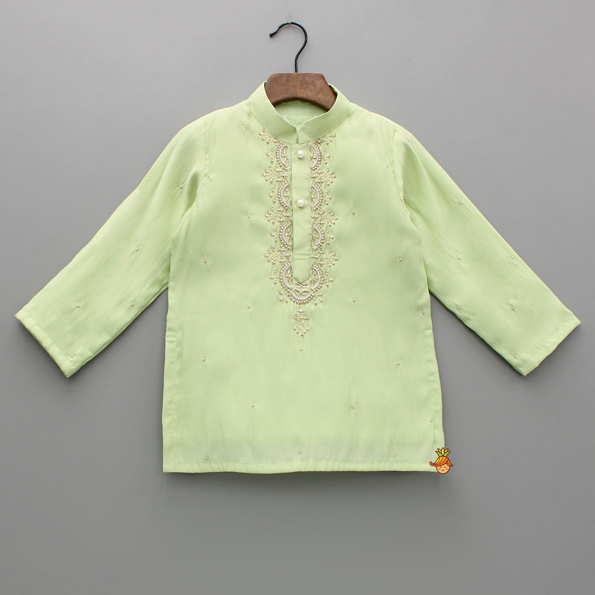 Zardozi Embroidered Green Kurta And Pyjama