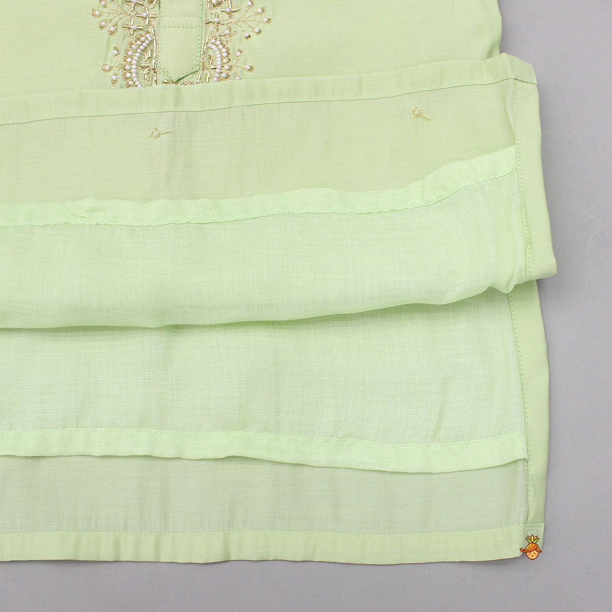 Zardozi Embroidered Green Kurta And Pyjama