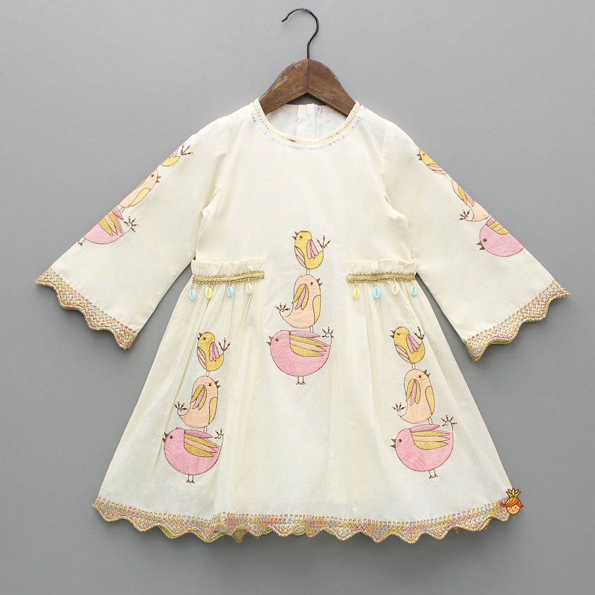 Bird Embroidered Kurti And Hakoba Palazzo
