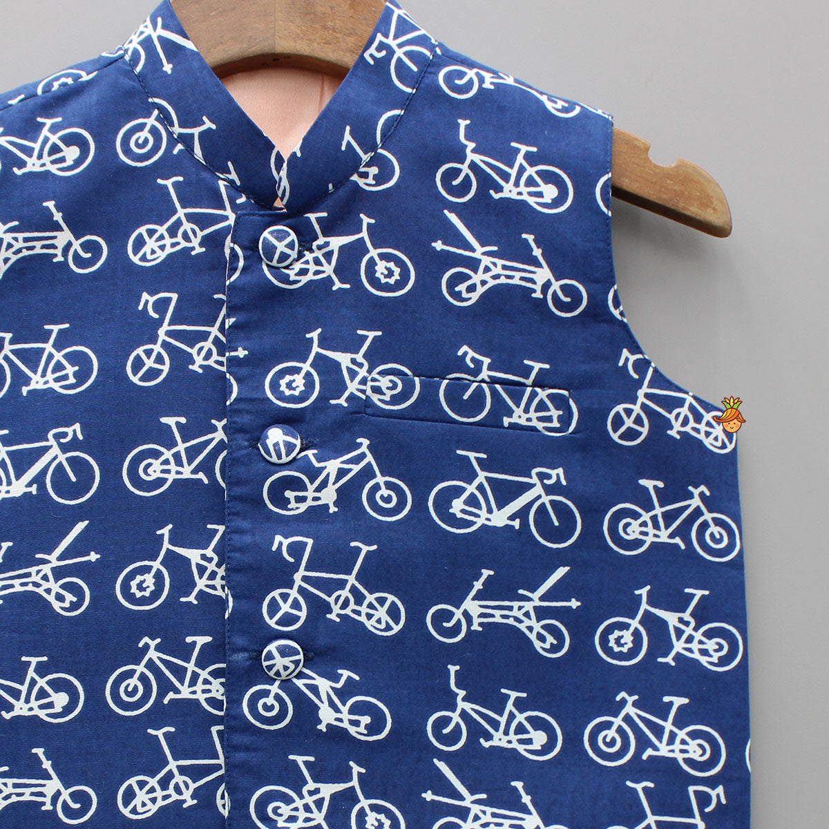 Blue Vehicle Printed Jacket
