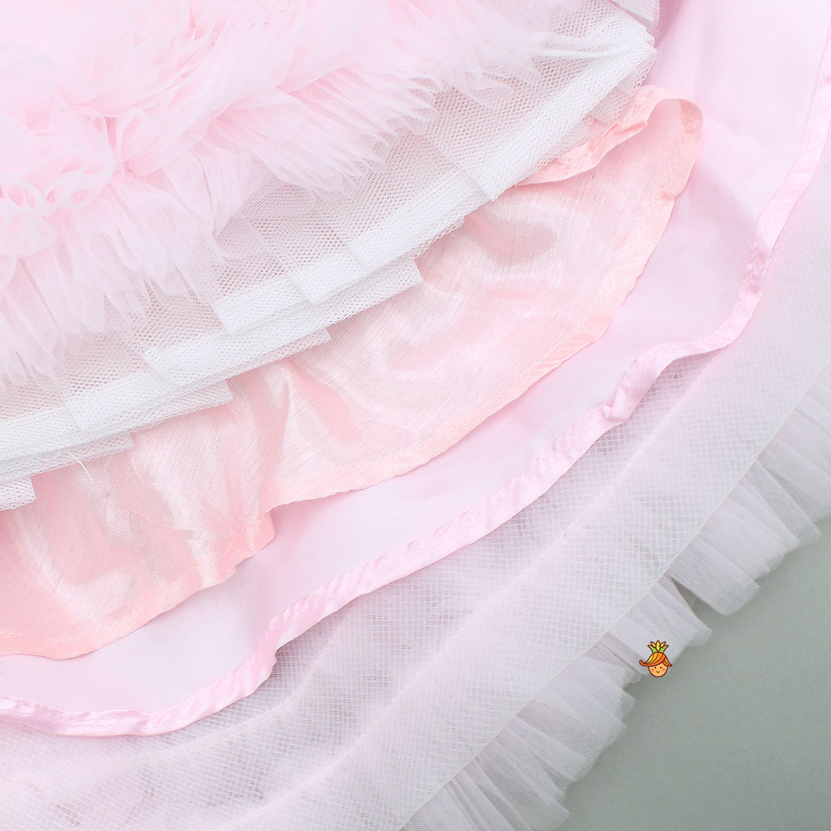 Pink One Shoulder Embellished Dress With Detachable Trial And Bow With Matching Swirled Bowie Headband