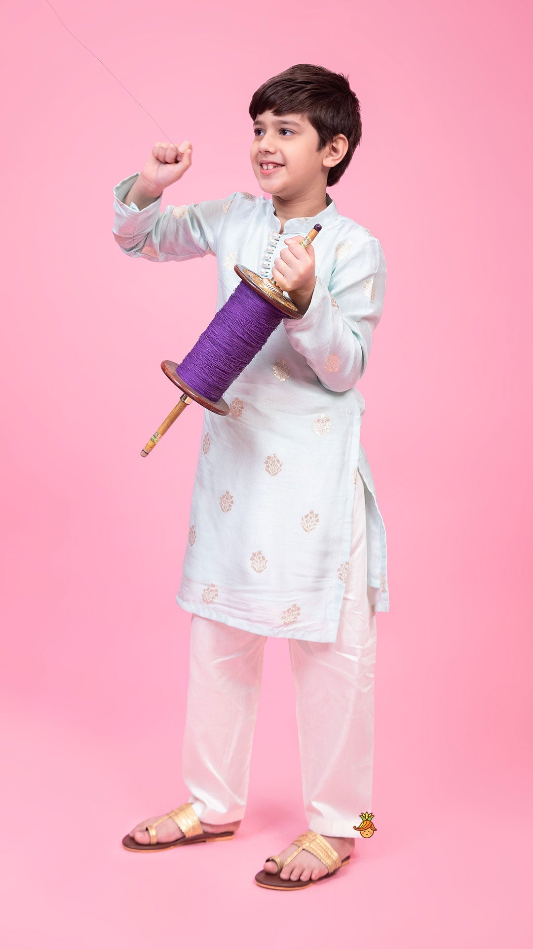 Kurta With Detailed Loop Buttons And Pyjama
