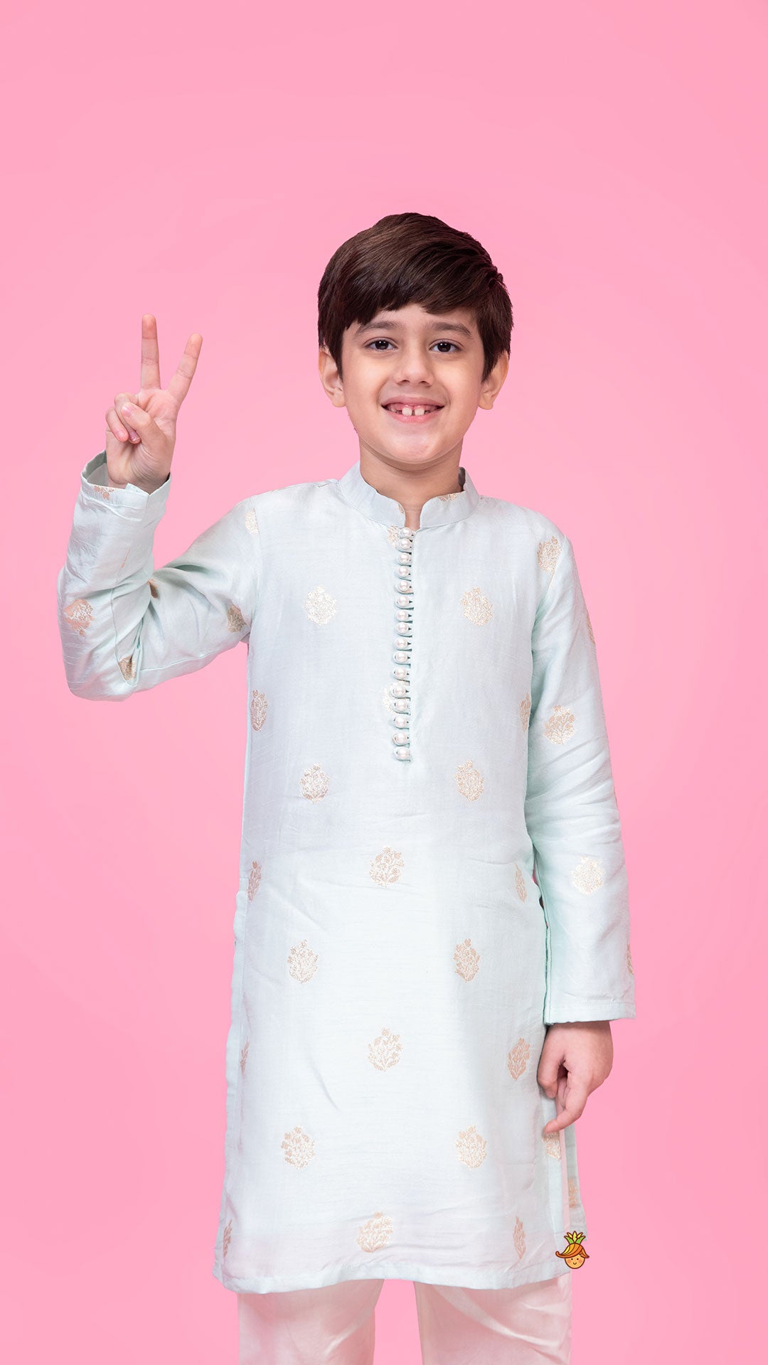 Kurta With Detailed Loop Buttons And Pyjama
